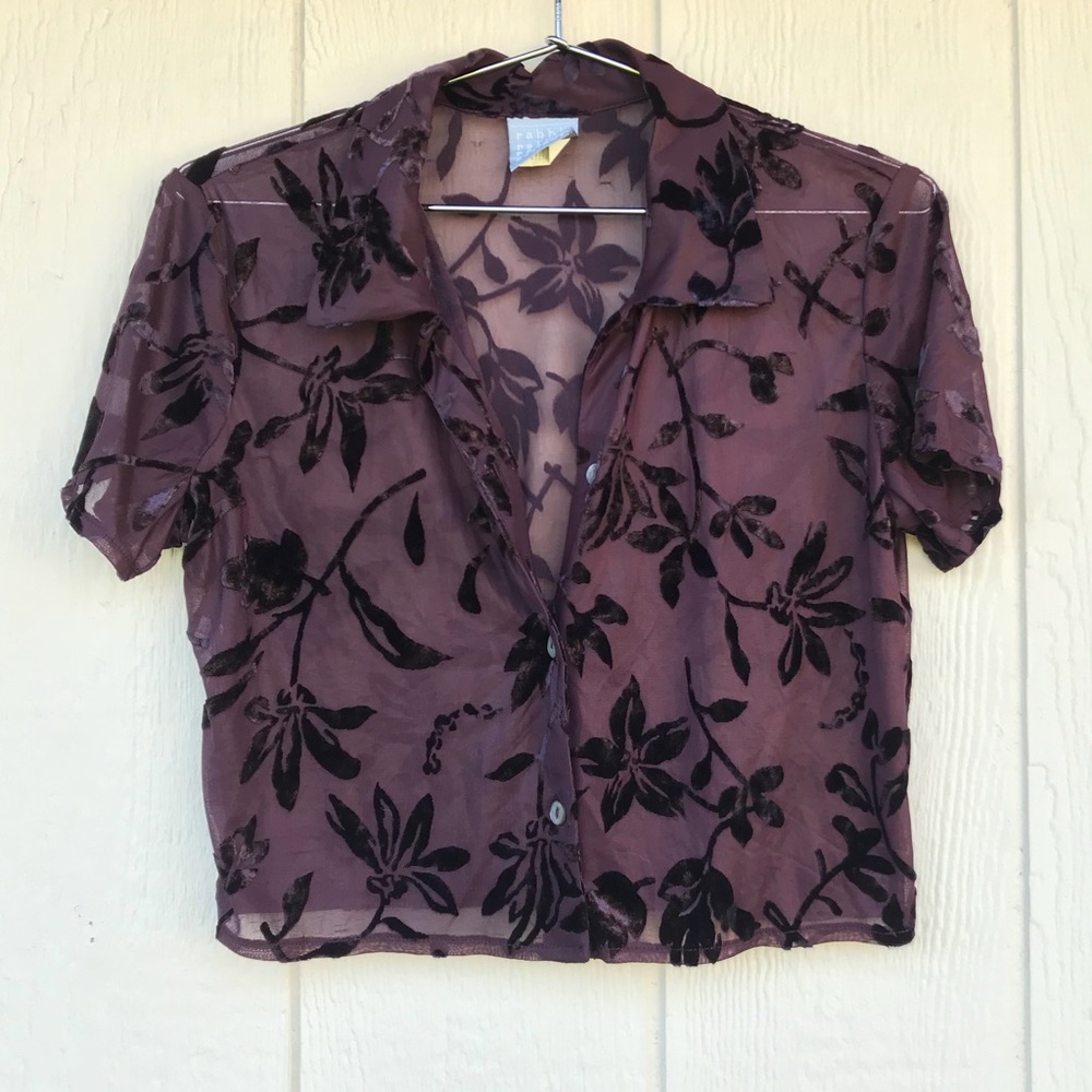 Collared button down crop top